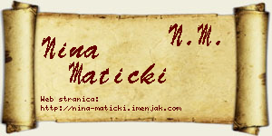 Nina Maticki vizit kartica